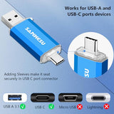 3.0 Usb C Flash Drive 512Gb, Usb-A & Type-C Otg Thumb Stick, Dual Memory Sticks Compatible With Pc/Laptop/Type C Cell Phone And Tablet (Blue)