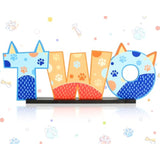 Blue Dog 2Nd Birthday Table Centerpieces Two Letter Sign Wooden Decorations Paw Themed 2 Year Old Ornament Decor For Kids Baby Shower Supplies Favors Photo Booth Props