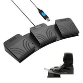 Usb Foot Pedal Pc Silent Optical 3 Key Programmable Switch, Onboard Memory Push To Talk Gaming Pedal For Transcription Obs Mac Windows Linux