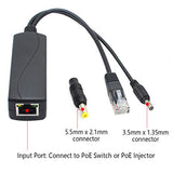 4-Pack 5V Poe Splitter, 48V To 5V 2.4A Adapter, Plug 3.5Mm X 1.35Mm, 5.5Mm X 2.1Mm Connector, Ieee 802.3Af Compliant, For Ip Camera And More