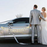 Pre-Strung Champagne Gold Glitter "Just Married" Banner Wedding/Bridal Decor