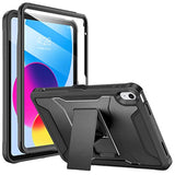 Case For (A16) 11Th Generation 11-Inch 2025, 10Th Generation 10.9-Inch 2022, With Built-In Screen Protector And Kickstand, Rugged Full Body Protective Cover - Black