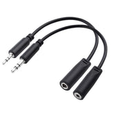 Cable Matters Combo-Pack TRS 2.5 mm and 3.5 mm Headphone Adapter Kit (2.5mm to 3.5mm Adapter and 3.5mm to 2.5mm Adapter) in Black - 4 Inches