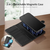Compatible With Magsafe Magnetic 2 In 1 Detachable Iphone 13 Wallet Case With Card Holder Credit Slots Men Women,Pu Leather Rfid Blocking Flip Kickstand For Apple 13 6.1",Black