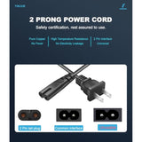 Tv Power Cord Cable Fit For Hisense Tv 50H8C 50H6C 50H5C 50K23Dg 55H5C 55H8C 55R6E 65R6E And More Model Universal Replacement 2 Prong Ac Power Cord 6 Ft