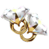 2 Pack Diamond Ring Foil Balloons Wedding Engagement Bridal Shower Party Decorations