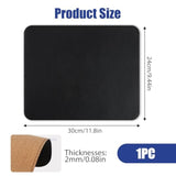 Leather Wood Mouse Pad With Stitched Edge, Double-Sided Pu Leather Waterproof And Non-Slip Gaming Mouse Pad For Laptop, Office, Desktop, School And Home, 11.8" X 9.4", 1 Pack (Black)
