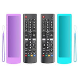 (2+2 Packs) Replacement Remote Control No Setup Fit LG TV Remote with Anti-Lost Soft Protective Silicone Cover Case Blue & Purple, Universal for LG