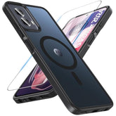 Case For Moto G Power 5G 2024 (6.7"), Magnetic Translucent Matte Cover With Shock-Resistant Bumper, Black – Not Compatible With 2025 Model