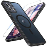 Case For Moto G Power 5G 2024 (6.7"), Magnetic Translucent Matte Cover With Shock-Resistant Bumper, Black β Not Compatible With 2025 Model