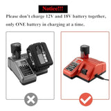 M18 & M12 Rapid Charger Replacement For Milwaukee 48-59-1812 12V&18V Xc Lithium Ion Battery 48-11-1828 48-11-1850 48-11-1815 18-Volts Power Tools
