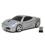 Wireless Car Mouse, Sport Car Shaped Mouse Mice For Computer, Laptop, Pc, Mac With Led Light (Silver)