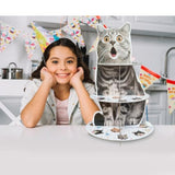 2 Pack Cat Cupcake Stand Birthday Party Decorations Supplies, Cat 3 Tier Cardboard Cupcake Stand Cup Cake Tower Display Dessert Holder Set For Birthday Party Decor Supplies Favors