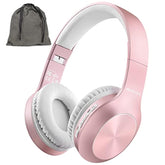 Bluetooth Headphones Over Ear, 68H Playtime And 3 Eq Music Modes Wireless Headphones With Microphone/Deep Bass, Hifi Stereo Foldable Lightweight Headset For Pc Home Travel Office (Rose Gold)