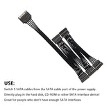 Sata Power Splitter Cable, 15Pin Sata Male To 5 Sata Female Power Extension Ha