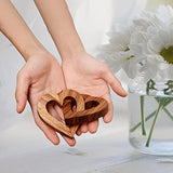 Valentine'S Day Romantic Heart Gifts For Her, Handmade Wood Hearts Shape For Couple Wife Husband Wedding Anniversary Birthday Present (Linked Hearts (7Cm))