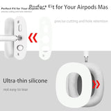 Silicone 3 in 1 Case Cover for Apple AirPods Max Headphones - Anti-Scratch Ear Cups Cover, Ear Pad Case Cover, Headband Cover - White