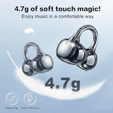 S26 Wireless Clip on Earbuds, Open Ear Wireless Bluetooth 5.4 Headphones with Mic, IPX5 Waterproof, 35Hr Play time, Light Weight -Rose-Gold
