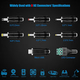 24W Universal Ac/Dc Adapter 12V 9V 7.5V 6V 5V 4.5V 3V Regulated Switching Power Supply With 8 Selectable Plugs For Led Strip Light Camera Keyboard Speaker Scale Recorder Massager, 2A Output