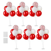 6 Sets Balloon Stand Kit - Red & White Table Centerpieces for Parties