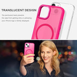 MagSafe Translucent Matte Slim Shockproof Case for iPhone 14 Plus Hot Pink