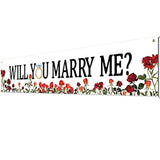 Proposal Banner Will You Marry Me Flower Banner Propose Decorations Supplies For Marriage Signs Valentine'S Day Spring Engagement Outdoor Party Backdrop Decorations 6Ft