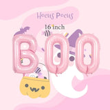 Pink Halloween Balloons: Ghost, Bat & "BOO" Foil Balloon Set