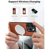 Detachable Wallet Case for iPhone 16 Pro with Card Holder and RFID Blocking Stand Wrist Strap, 2 in 1 Pu Leather Flip Folio Shockproof Phone Cover 6.3 Inch 2024, Brown