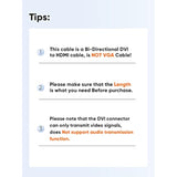 CableCreation DVI to HDMI Adapter,2-Pack Bi-Directional DVI Male to HDMI Female Converter, Support 1080P, 3D for PS3,PS4,TV Box,Blu-ray,Projector,HDTV