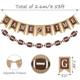 2Pcs American Football Burlap Banner Glitter Football Hanging Banner Game Time Burlap Garland Sports Themed Bunting Garland Sports Bunting Banner For Birthday Party Home Mantel Decor