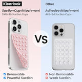 Klearlook Silicone Double-Sided Suction Cup Phone Case Detachable Mount, Sticky Phone Grip With Higher Suction Power For , Hands-Free Phone Accessories Holder For Selfies And Videos, Light Pink