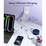 40W USB C Charger Block, 2-Pack 4-Port Fast Charging for iPhone, iPad & Galaxy