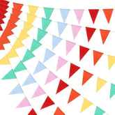 42-Piece Rainbow Pennant Banner Set – Multicolor Triangle Bunting for Birthdays, Easter, Carnivals & Outdoor Party Decor