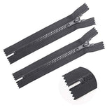 2Pcs 6 Inch #5 Close End Plastic Zippers Bulk Black Molded Resin Zippe