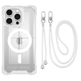 Shockproof Silicone Crossbody Case For Iphone 16 Pro Max – Adjustable Lanyard With Neck & Shoulder Strap – Full Protective Cover (White, Iphone 16 Pro Max)