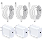 10 Ft Charger For Iphone 17 Charger Fast Charging - 3 Pack 20W Usb C Charger Block & Cable Cord Long Compatible With Iphone 17 Pro Max/ 17 Air/16 15 Pro Max/16 15 Plus/Ipad 11Th Gen 10Th