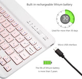 Ultra Slim Mini Wireless Bluetooth Keyboard Compatible With Kindle Fire Hd 10/8/Fire Max 11/Ipad 10.2"/Ipad Air/Ipad Pro,Iphone And Other Devices Including Ios/Android/Windows,Pink
