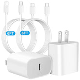 Iphone 16 Pro Charger Fast Charging,2Pack 20W Quick Usb C Charger Block Type C Chargers Fast Charging,6Ft Usbc Charging Cable Cord For Iphone 16 Promax/16 Pro/16E/15 Promax/15 Pro/15 Plus,Ipad Pro/Air