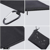 Hanging Mouse Pouch For Travel Electronics - Waterproof Nylon Organizer Bag With Carabiner (4.7X3.1In) - Fits Chargers, Makeup, Office Supplies & Gym Essentials (Black)