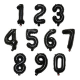 16 Inch Foil Mylar Number Balloons 0-9 For Party Decoration (Black)
