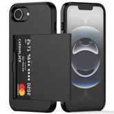 For 16E Case With Card Holder Dual Layer Heavy Duty Protective Hidden Card Slot Slim Wallet Cover For 16E 6.1''(Black)