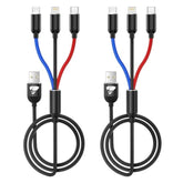 Multi Charging Cable, Nylon Braided 3 In 1 Charging Cord Multi Usb Cable Fast Charging Cord With Type-C, Micro Usb And Iph Port, Compatible With Most Phones & S