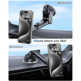 Car Mount For Pop Socket, Dashboard Windshield Car Phone Holder Compatible With Popsocket, Powerful Suction Cup Car Phone Mount Fits All Smartphones With Pop Grip