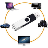 2 Pack 64Gb Usb Flash Drive Usb 2.0 Thumb Drives Jump Drive Fold Storage Memory Stick Swivel Design - Black