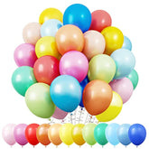 100-Pack 12" Rainbow Latex Balloons 12 Assorted Colors for Party Decorations