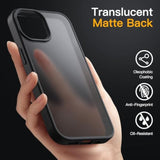 JETech Matte Case for iPhone 13 Mini 5.4-Inch, Shockproof Military Grade Drop Protection, Frosted Translucent Back Phone Cover, Anti-Fingerprint (Black)