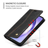 Case For Samsung Galaxy A16 4G/5G, Vintage Pu Leather Wallet Case Card Slot Kickstand Magnetic Closure Shockproof Flip Folio Case Cover For Samsung Galaxy A16 - Retro Black