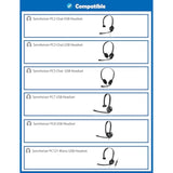 Professional Ear Pads Cushion Replacement Earpads Compatible With Sennheiser Pc2 Chat/Pc3 Chat/Pc5 Chat /Pc7 Usb/Pc8 Usb/Pc131 Mono Usb Headsets,Ear Pad With Soft Protein Leather