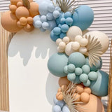 60pcs Orange & Blue Balloons, 12" Macaron Retro Sea Blue for Party Decorations