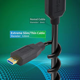 8K Coiled Micro Hdmi To Micro Hdmi 2.1 Cable, 48Gbps Extreme Thin Micro Hdmi M